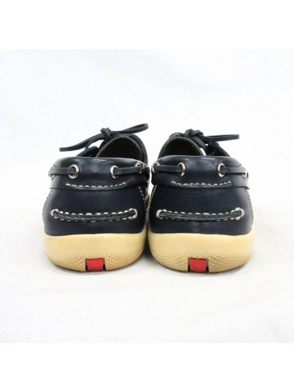Prada Sport Leather Deck Shoes Vintage 6 Navy - Picture 5 of 7